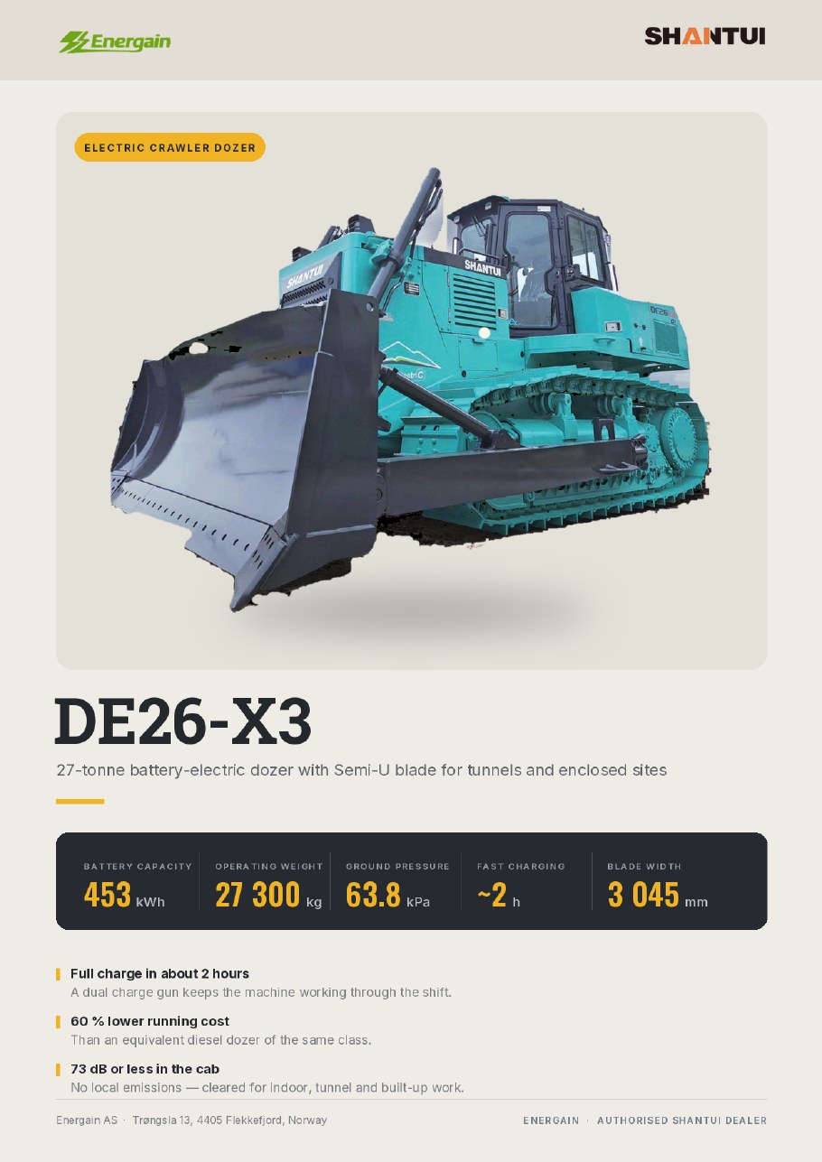SHANTUI DE26-X3 BEV electric bulldozer