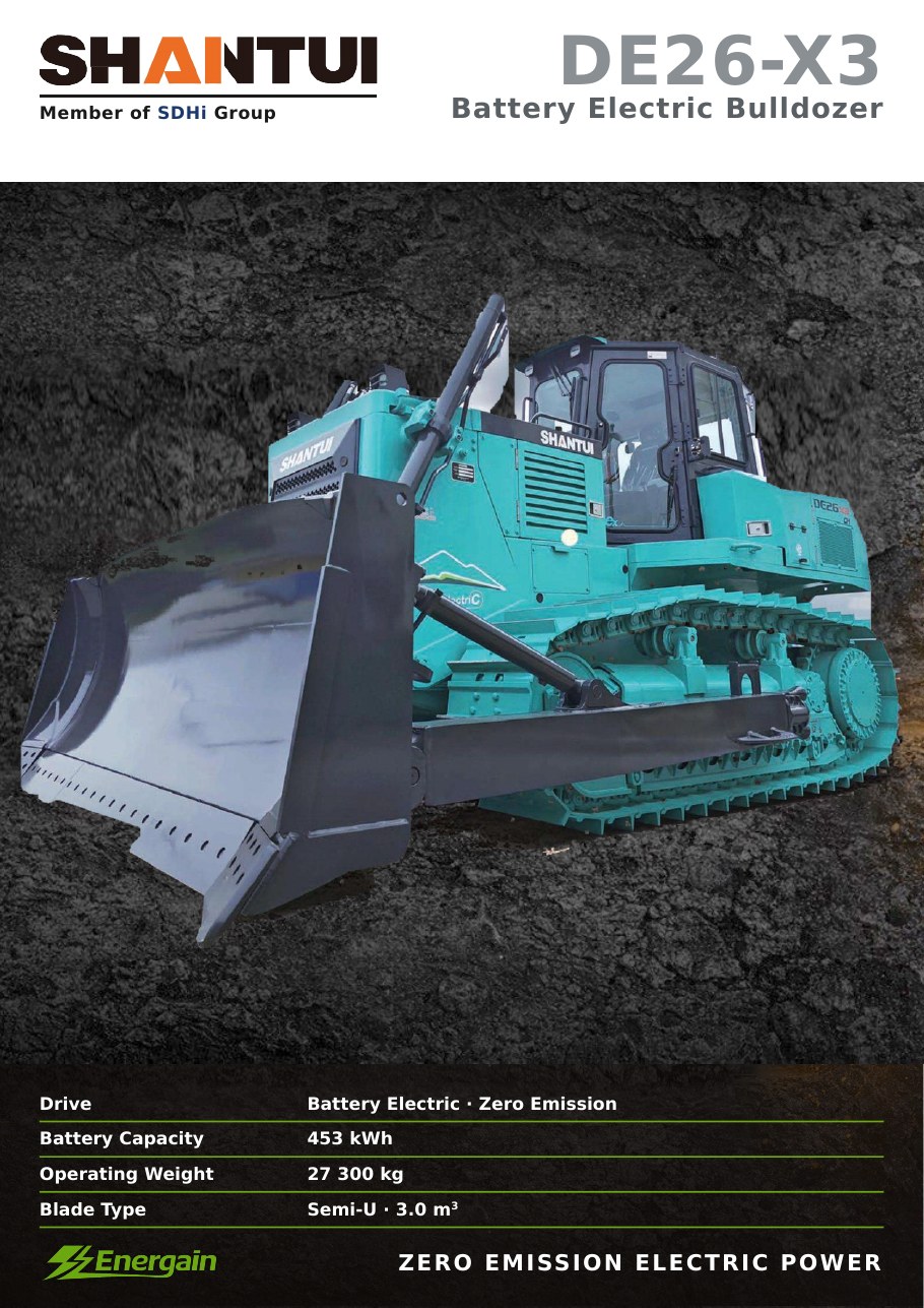 SHANTUI DE26-X3 BEV electric bulldozer