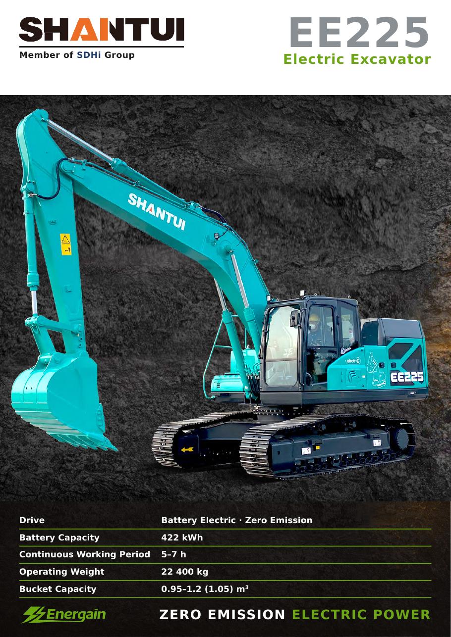 SHANTUI EE225 BEV electric crawler excavator