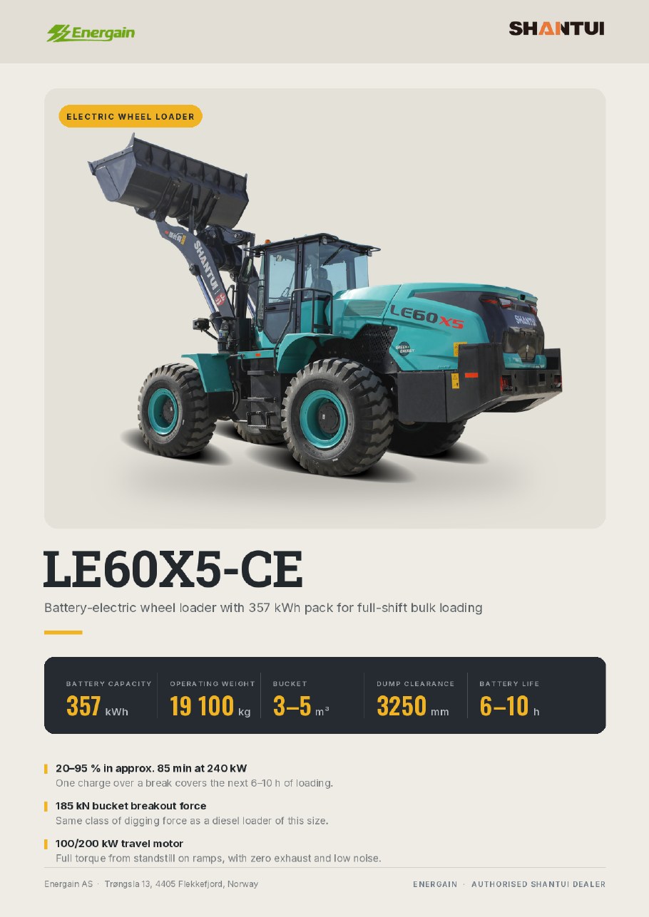 SHANTUI LE60X5-CE BEV electric wheel loader
