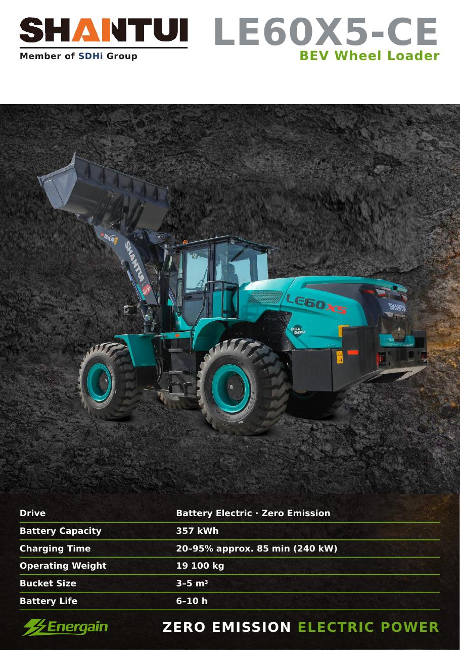 SHANTUI LE60X5-CE BEV electric wheel loader