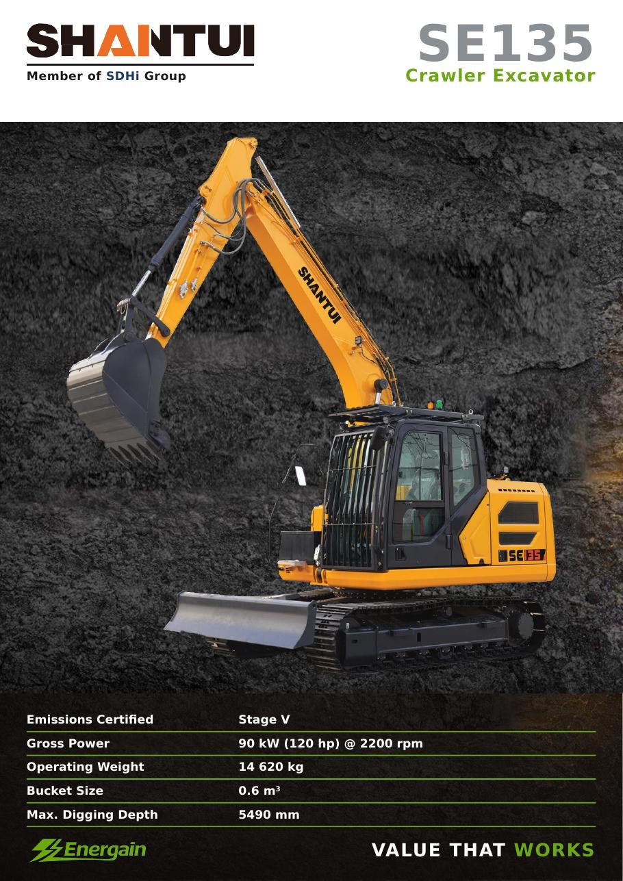 SHANTUI SE135 crawler excavator
