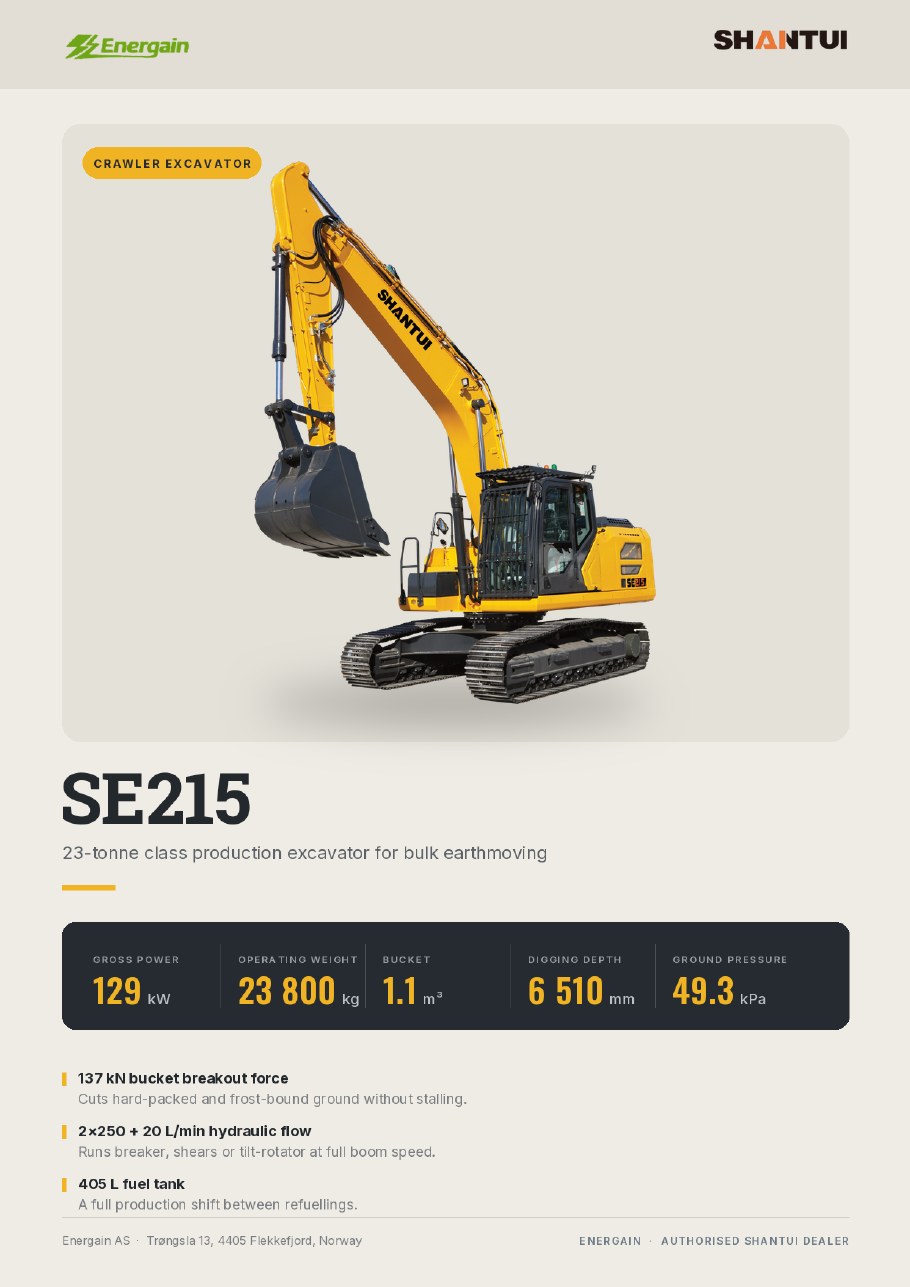 SHANTUI SE215 crawler excavator