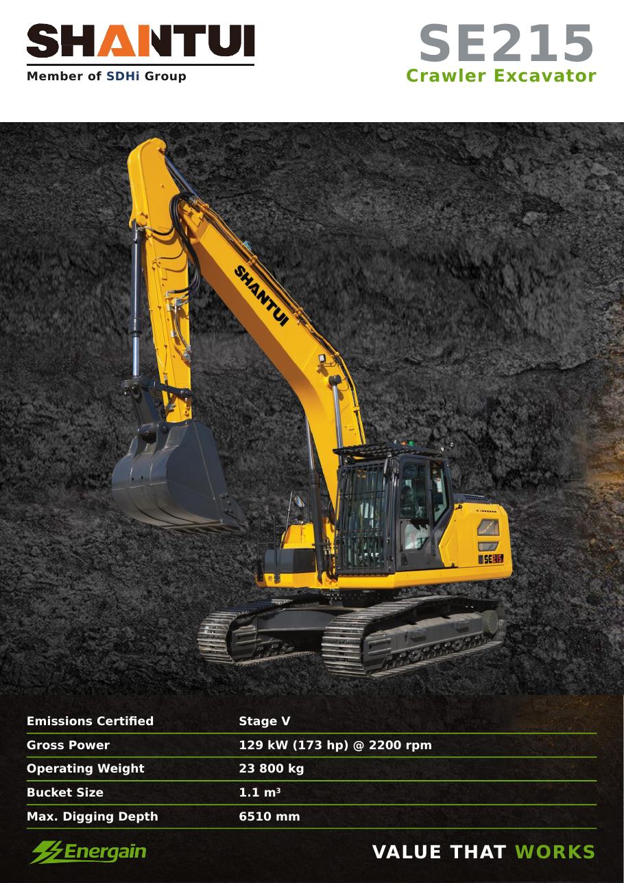 SHANTUI SE215 crawler excavator