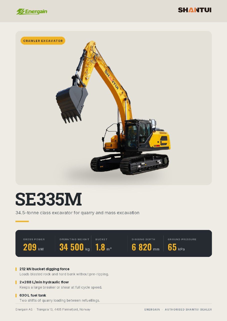 SHANTUI SE335M crawler excavator