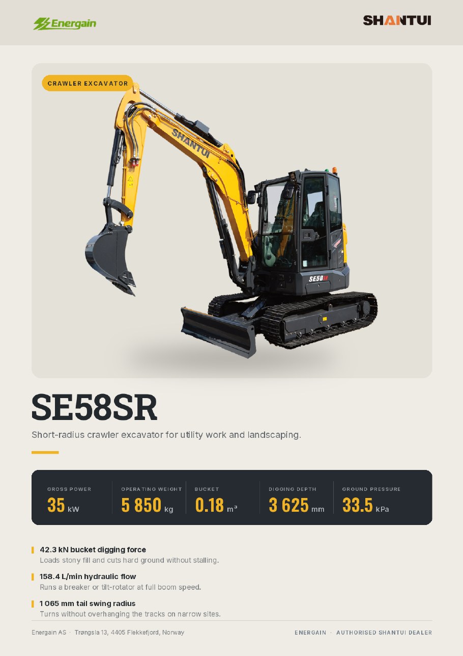 SHANTUI SE58SR crawler excavator